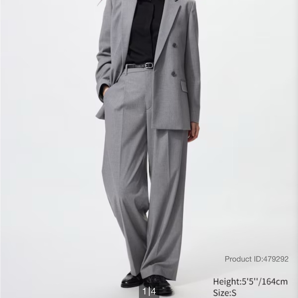 Uniqlo Grey Wide Leg Pants